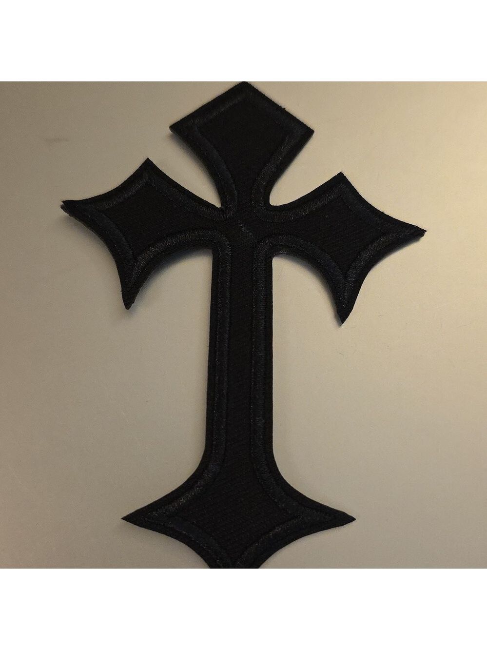 Iron On Patch Cross Black Stitching